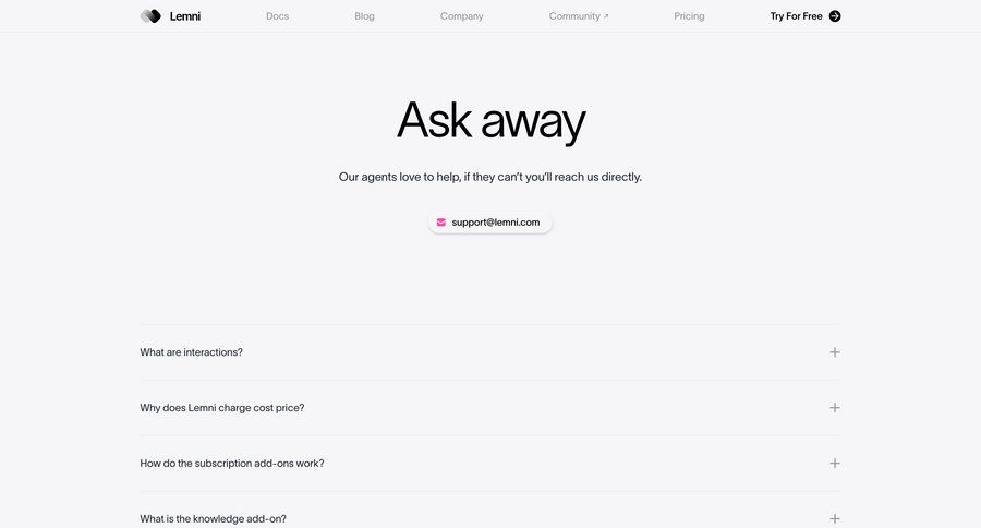Lemni
			help support / help center accordion ui page example