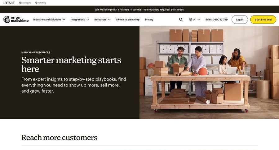 Mailchimp
			 newsletter signup case studies ui page example