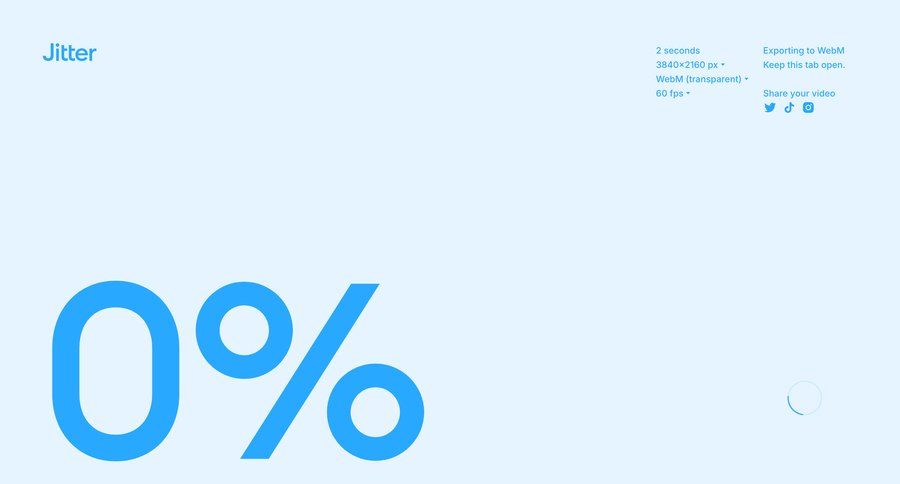 Jitter
			 progress indicator progress bar export progress loading spinner loader ui page example