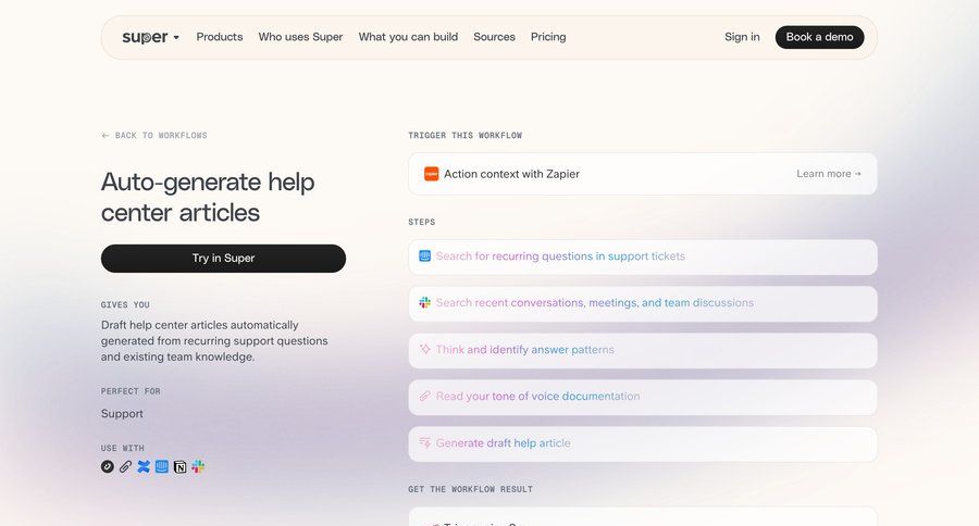 Super
				article ui page example