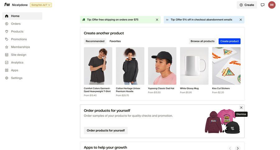 Fourthwall
				home ui page example
