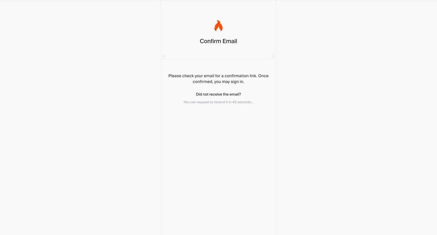 Firecrawl
			signup onboarding information state verification confirmation confirmation screen authentication message email confirmation ui page example
