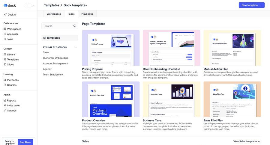 Dock
			 content management settings dashboard sidebar navigation grid onboarding templates template library hierarchical navigation sidebar navigation bar modern ui page example