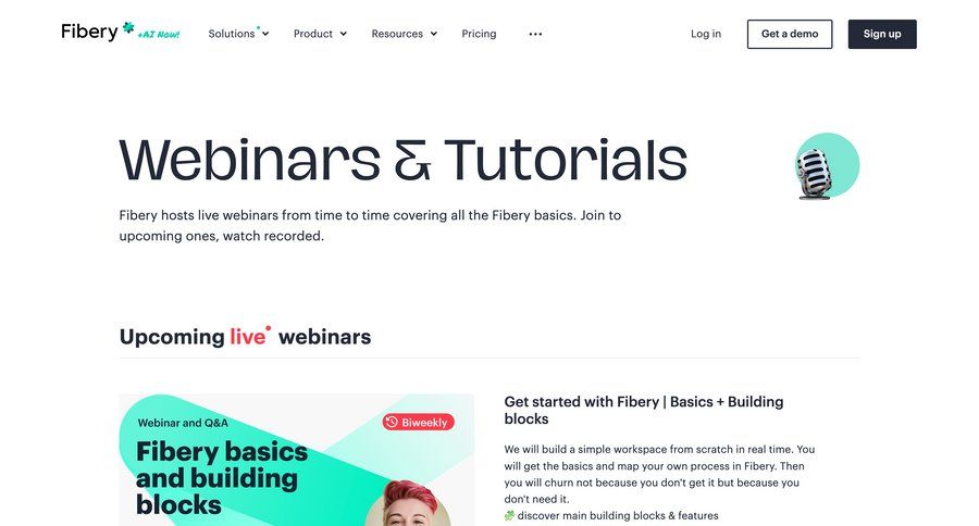 Fibery
				webinars ui page example
