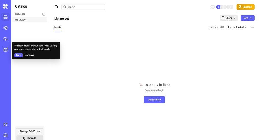 Kinescope
				empty state ui page example