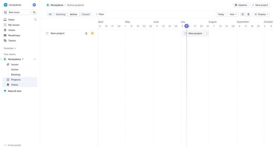 Linear
			 task management team collaboration sidebar navigation project management project tracking timeline view project creation dropdown filters sidebar create date picker datepicker chonology time picker menu timeline ui ui page example