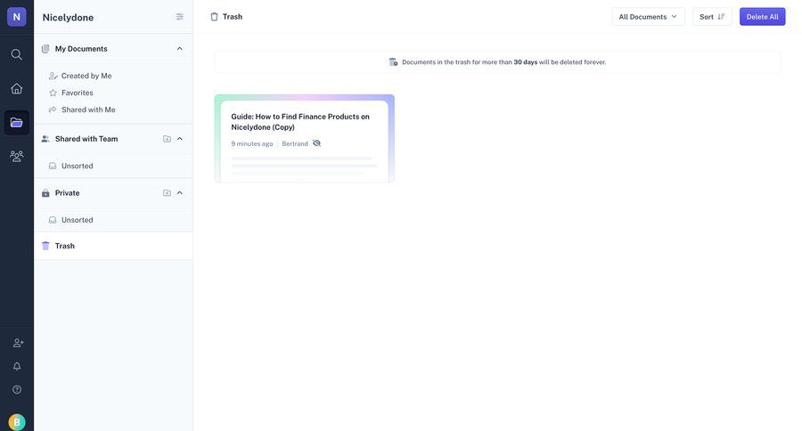 Scribe
			collection trash & archive sidebar navigation document management file management file organization document list sidebar menu folder junk ui page example