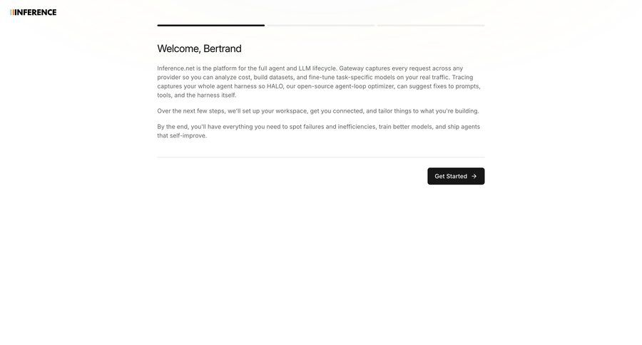 Inference
			onboarding information state account setup getting started ui page example