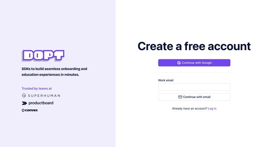 Dopt
				signup page example