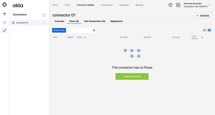 Okta
			 workflow automation integration management ui page example