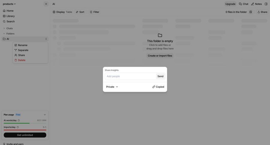 Anara
			 file management access control share modal ui page example