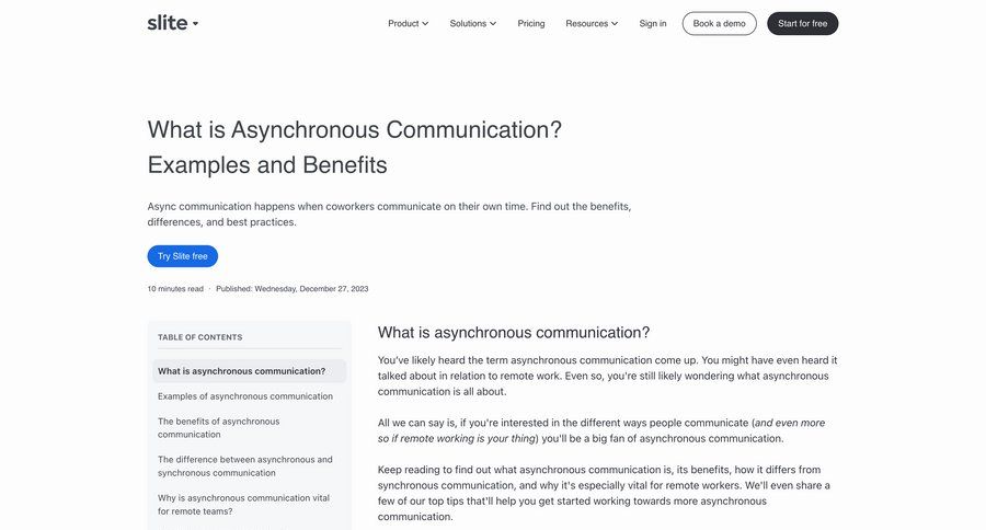 Slite
				article ui page example