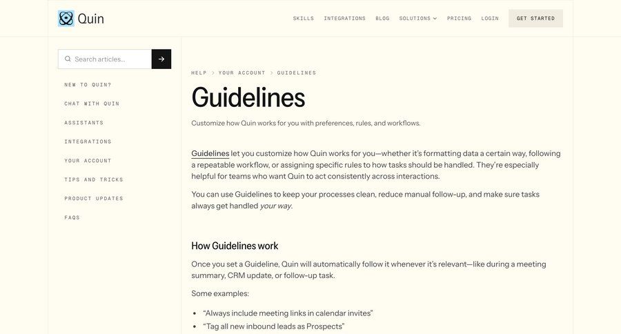 Quin
				article ui page example