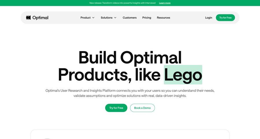 Optimal
				landing page ui page example