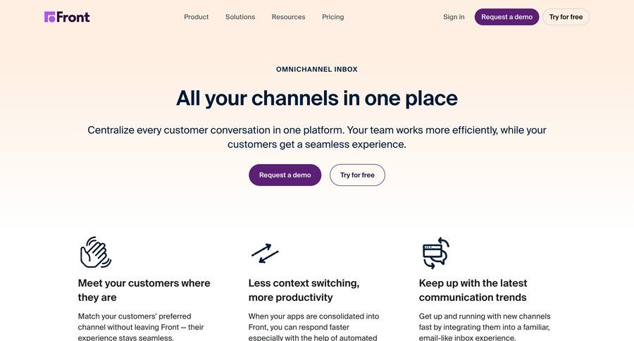 Front
			 free tier billing history extend trial bulk upload task communication product update features customer stories download report customer support chat data grid comment mode ui page example