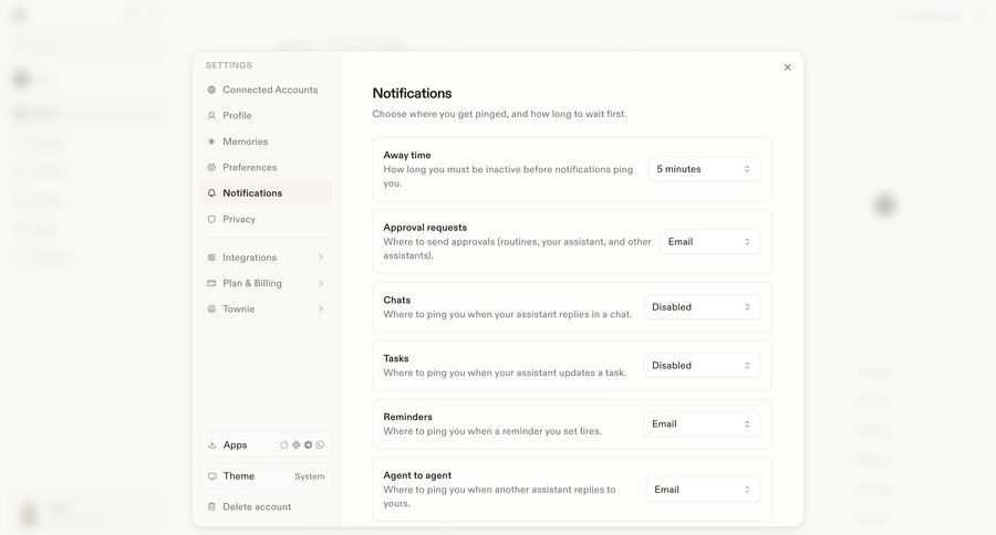 Town
			settings landing page notification settings modern sidebar user settings settings account management account settings configuration notification settings hierarchical navigation notification management ui page example