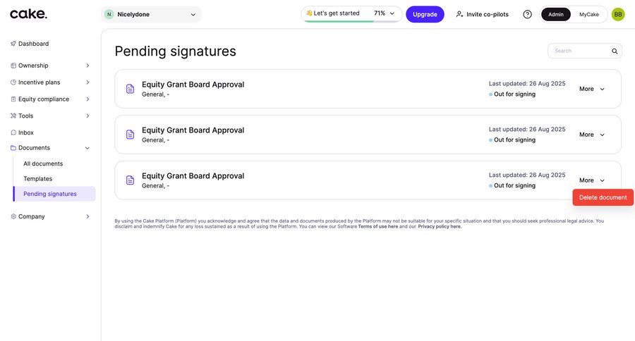 Cake
				onboarding ui page example