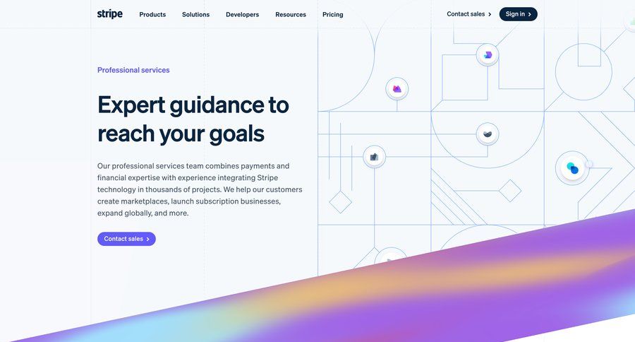 Stripe
			 customer success case studies payment method partners connect service experts ui page example