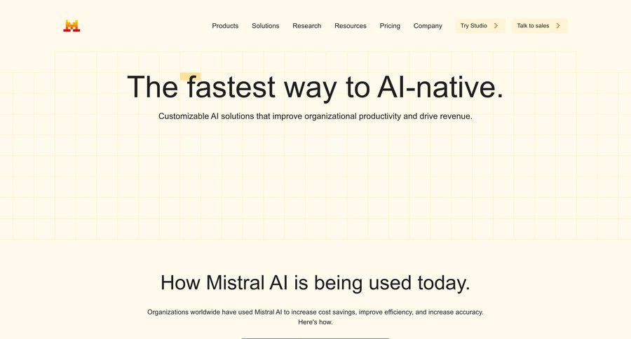Mistral
			 b2b marketing ui page example