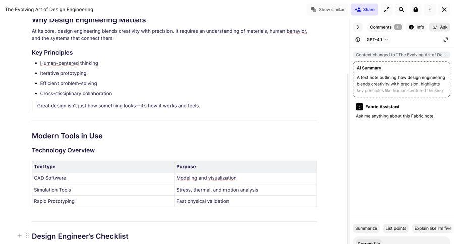 Fabric
			 knowledge base right sidebar ui page example