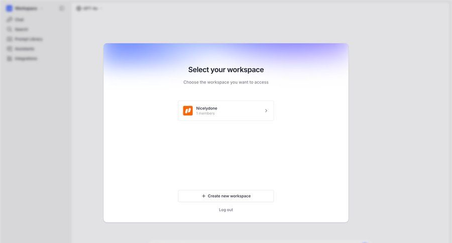 Langdock
			 workspace management workspace creation login ui page example