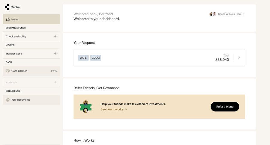 Cache
				home ui page example
