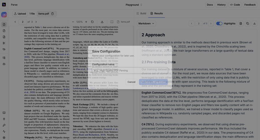 Llamaindex
				settings ui page example