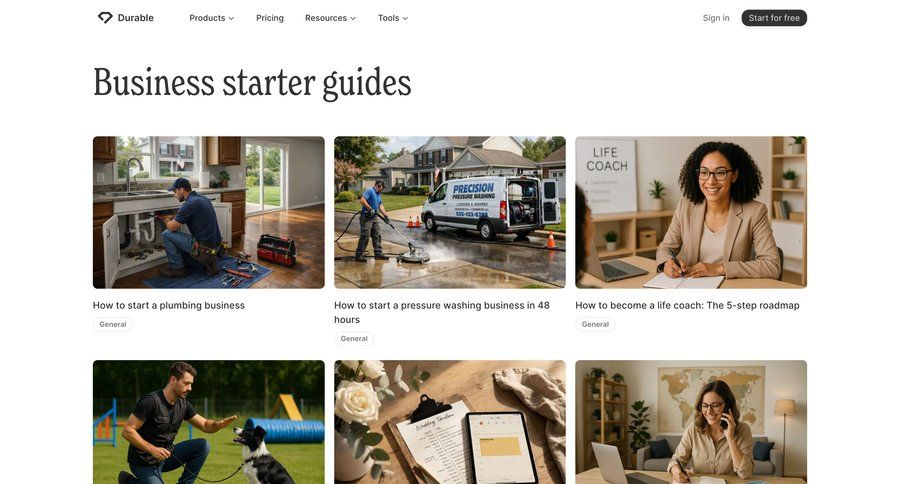 Durable
				guide ui page example