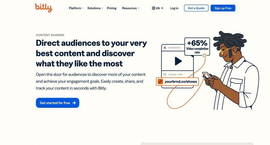 Bitly
			 content sharing chrome extension media gallery features testimonials case studies customer stories data grid order tracking campaign creation marketing analytics ui page example