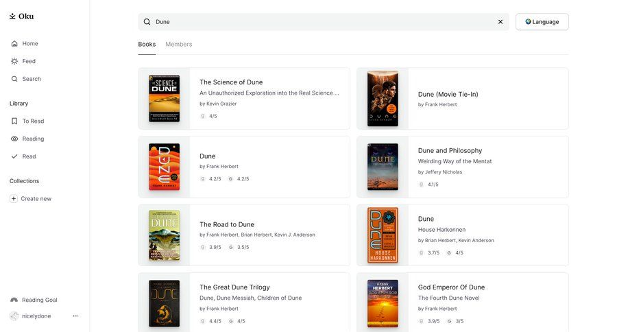Oku
				search page example