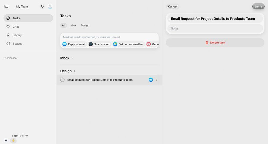 Cobot
			detail page form modal & popover edit task management sidebar navigation project management form ui page example