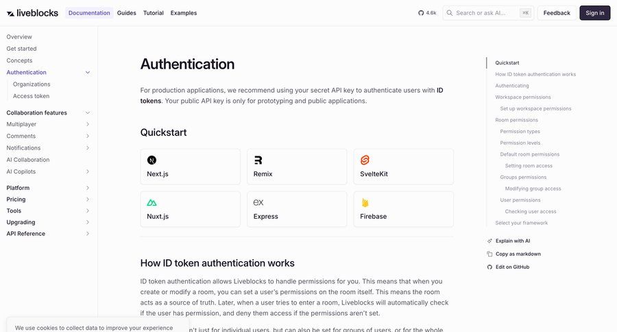Liveblocks
			 sdk integration ui page example