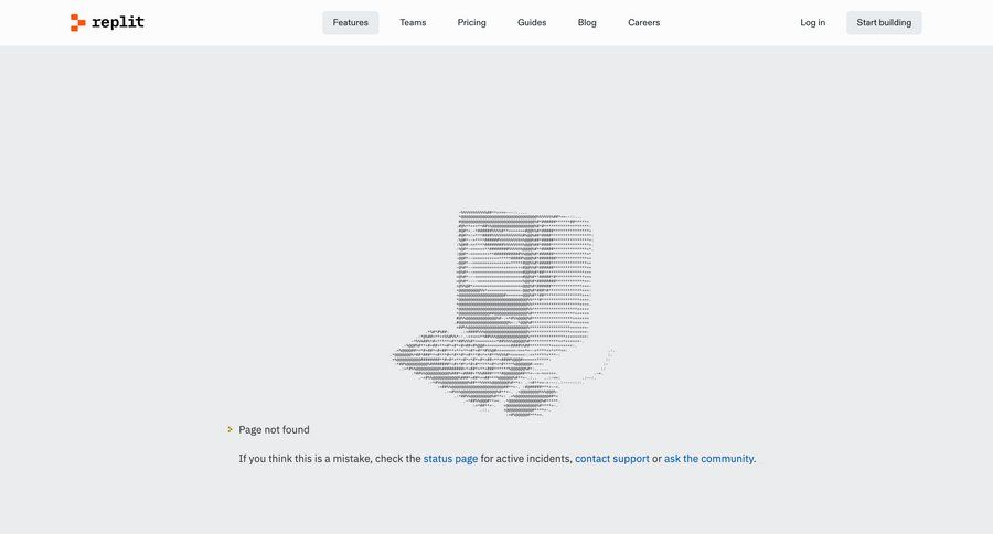 Replit
			 alternatives page not found not found lost ui page example