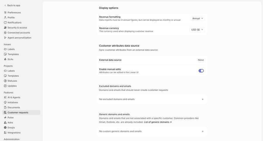 Linear
			 configuration ui page example