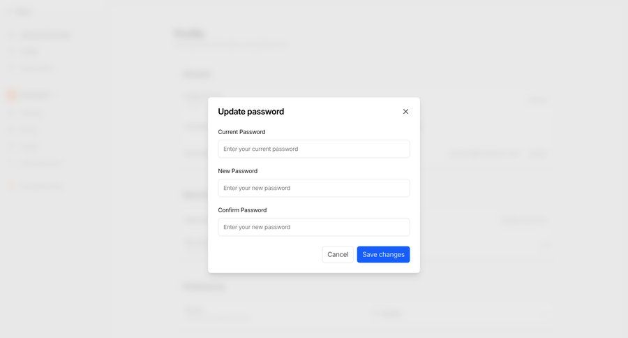Nightwatch
			 account security profile settings change password ui page example