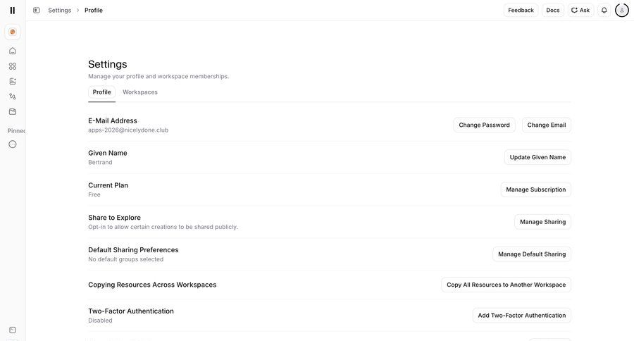 Elevenlabs
			 account management subscription management ui page example