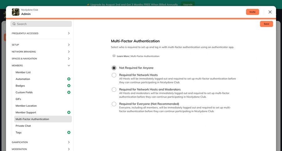 Mighty
			settings multi-factor authentication (mfa) account settings security settings configuration settings authentication full screen modal sidebar security ui page example