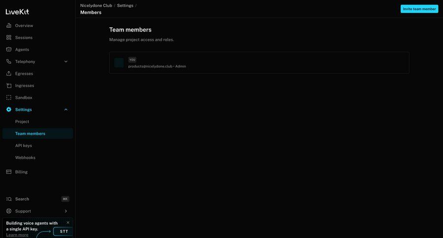 Livekit
				settings ui page example