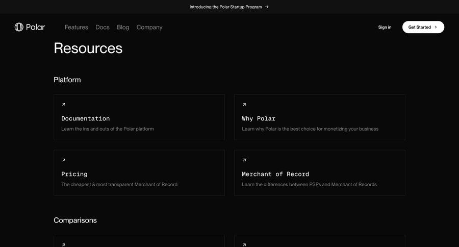 Polar
				resources ui page example