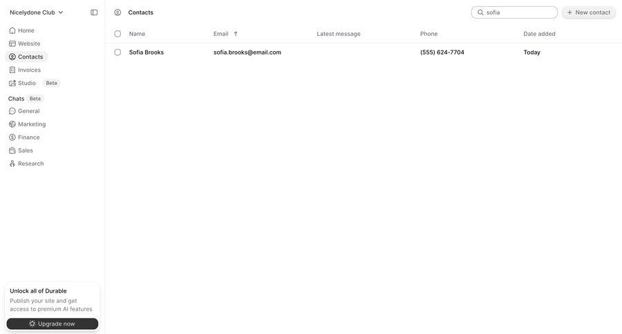 Durable
			 sidebar navigation search results ui page example