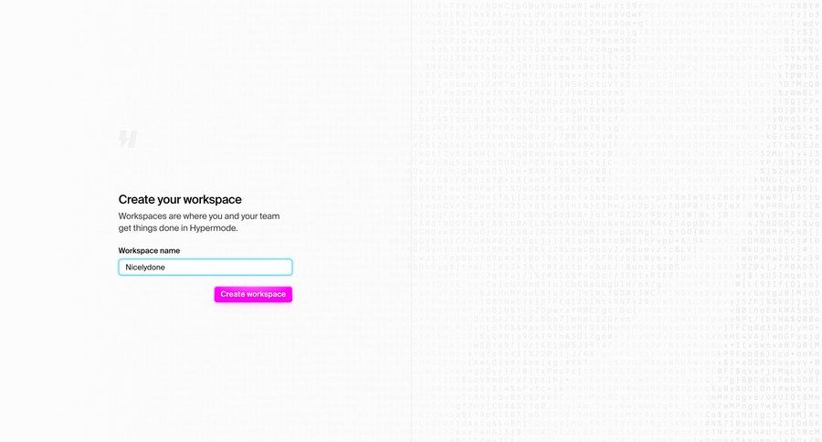 Hypermode
			 modal screen collaboration onboarding form workspace creation ui page example