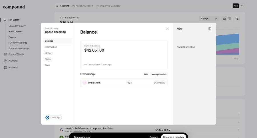 Compound
				modal & popover page example