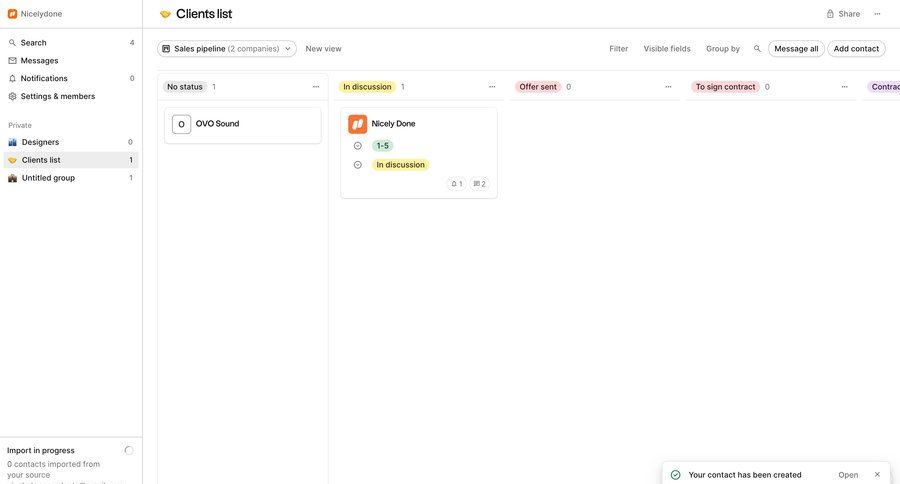 Folk
			 sidebar navigation kanban board dropdown filters sidebar menu table crm dashboard card layout ui page example