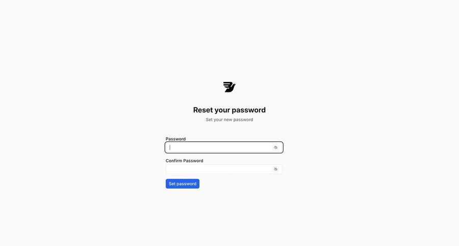 Bird
				password reset ui page example