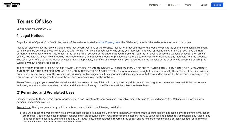 The org
				legal ui page example