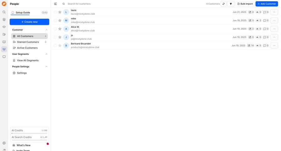 FeatureOS
			 data management sidebar navigation user management grid onboarding import data bulk import user profile ui page example