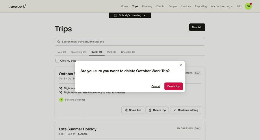 Travelperk
				list ui page example