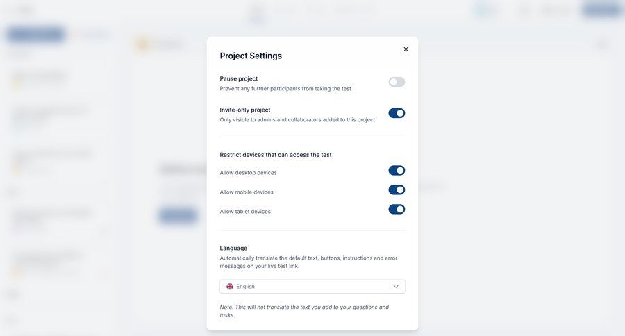 Ballpark
			 configuration settings project management form research loading contextual help settings modal ui page example