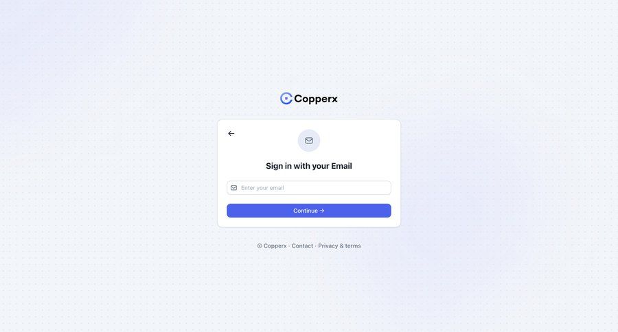 Copperx
				signin page example