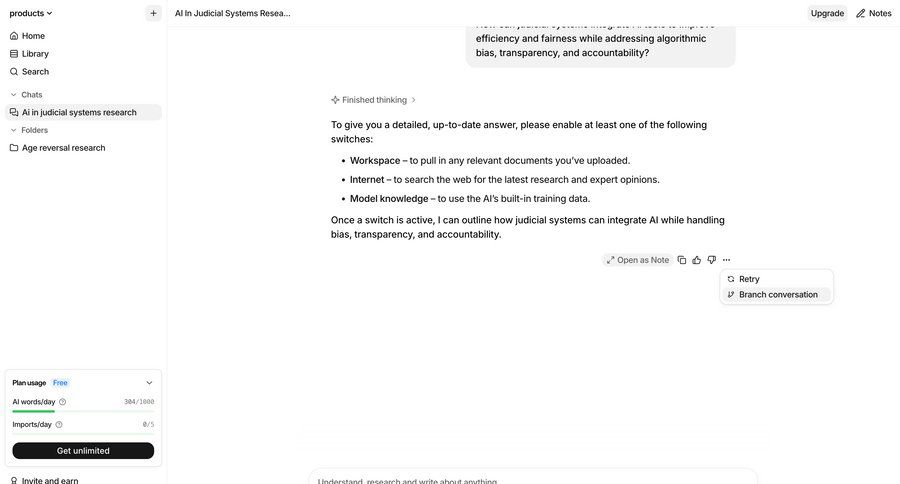 Anara
			 conversational interface ai chat ui page example